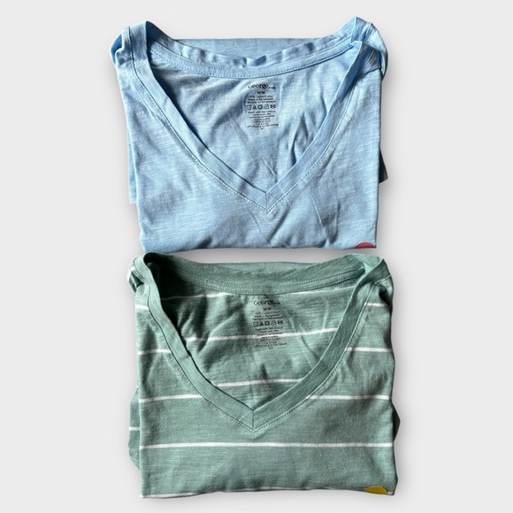 Two V-Neck Short Sleeve T-Shirts Both For $12 Medium *NWT* 100% Cotton - Picture 2 of 10